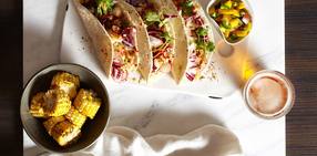 Fish tacos plated
